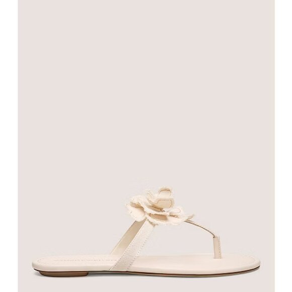 Stuart Weitzman Cream RIO T-STRAP SANDAL NWT - Picture 2 of 7